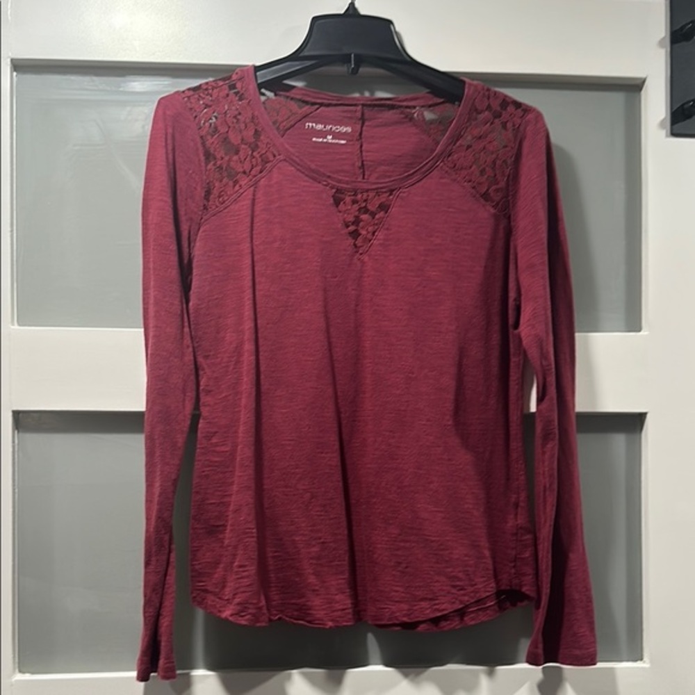 Maurices Women's Red Lace Detail Top